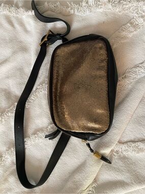 Kempton & Co Gringo Belt Bag, Black and Gold sequin Crossbody